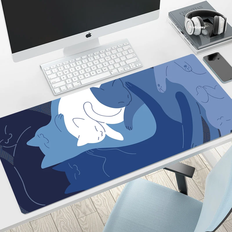 

Gaming Mouse Pad Large Mouse Mat Laptop Cat Art Rubber Desk Mats 80x30cm Computer Gamer Pads Keyboard Deskpad Mousepad for PC