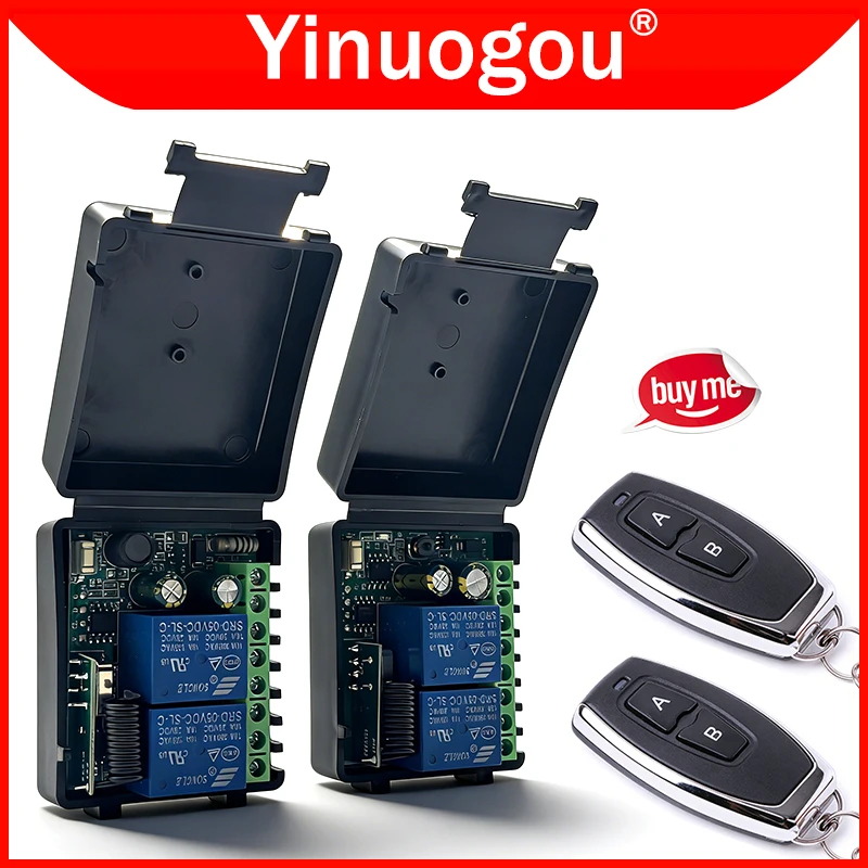 12V 220V Relay Receiver Multifunction Controller 433MHz RF Remote Control for Garage Door、Light、LED、Motor Signal Transmission