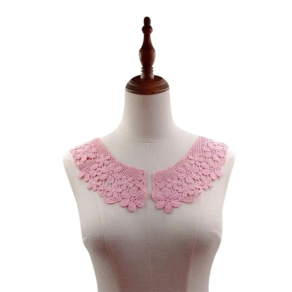 Trendy Lace Neckline Embroidered Lace Collar for Diy Sewing Halloween Cosplay Hollow Out Fabric Trim Neckline for Women