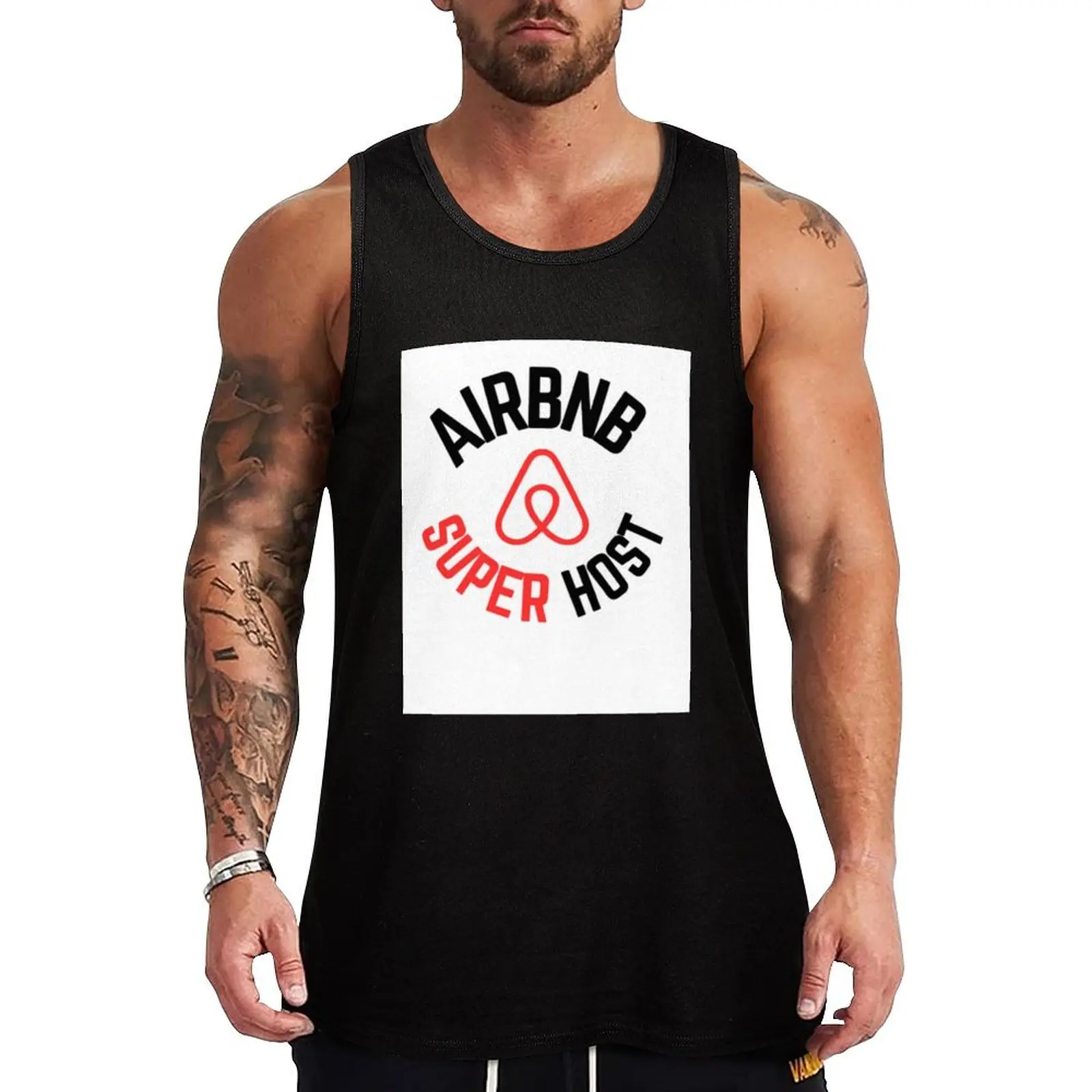 

Airbnb Super Host Hero Reservation Aprtments Five Stars Tank Top gym clothes man fitness gym accessories man t-shirt gym man