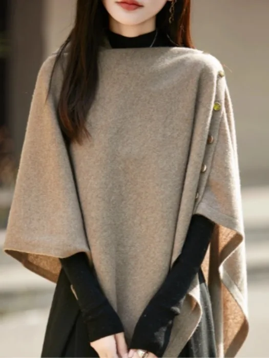 

Warm Woolen Knitted Scarf oulder Wrap Design Sense Faionable Ladies' Loose Fit French Sle Knitwear Soft Wool Material