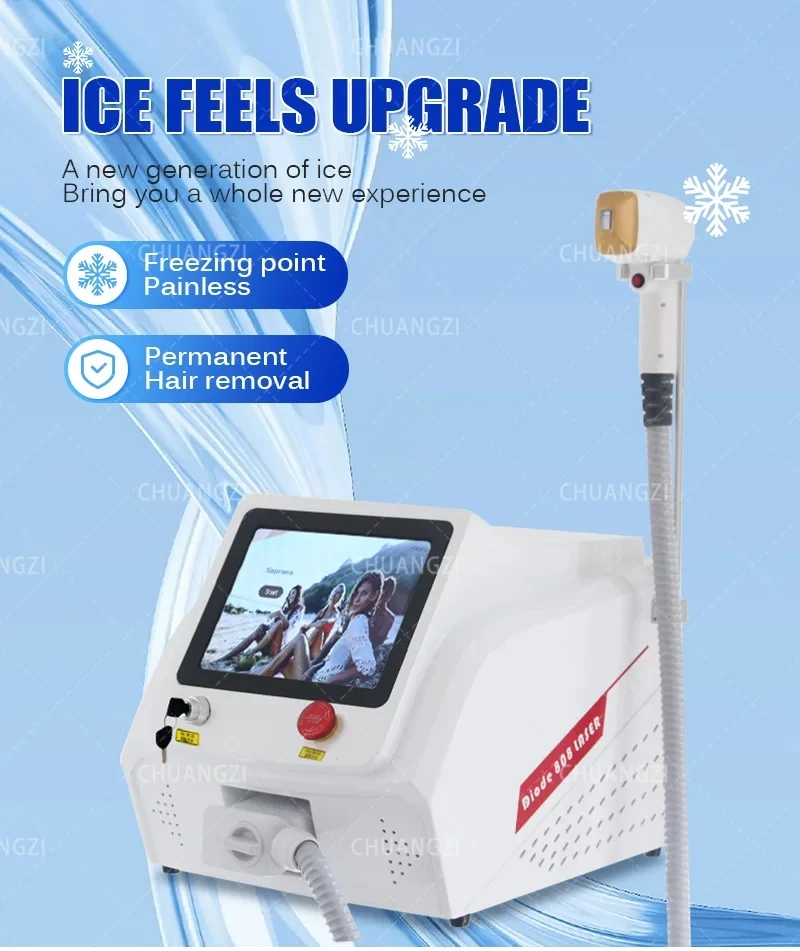 

Diode Laser Hair Removal Machine 3 Wavelength 755 1064 808nm Laser Ice Platinum Permanent Painless Hair Removal Alexandrit CE