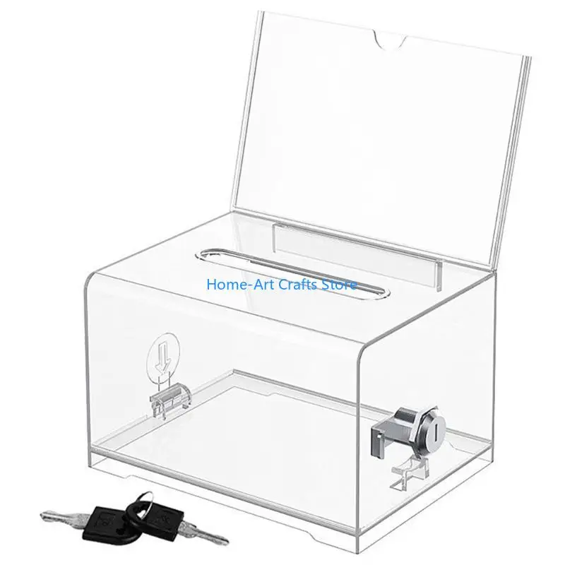 Y3NA Plastic Suggestion Box with Lockable Lid for Private Opinion Collection Donation Box for High Traffics Area and Event