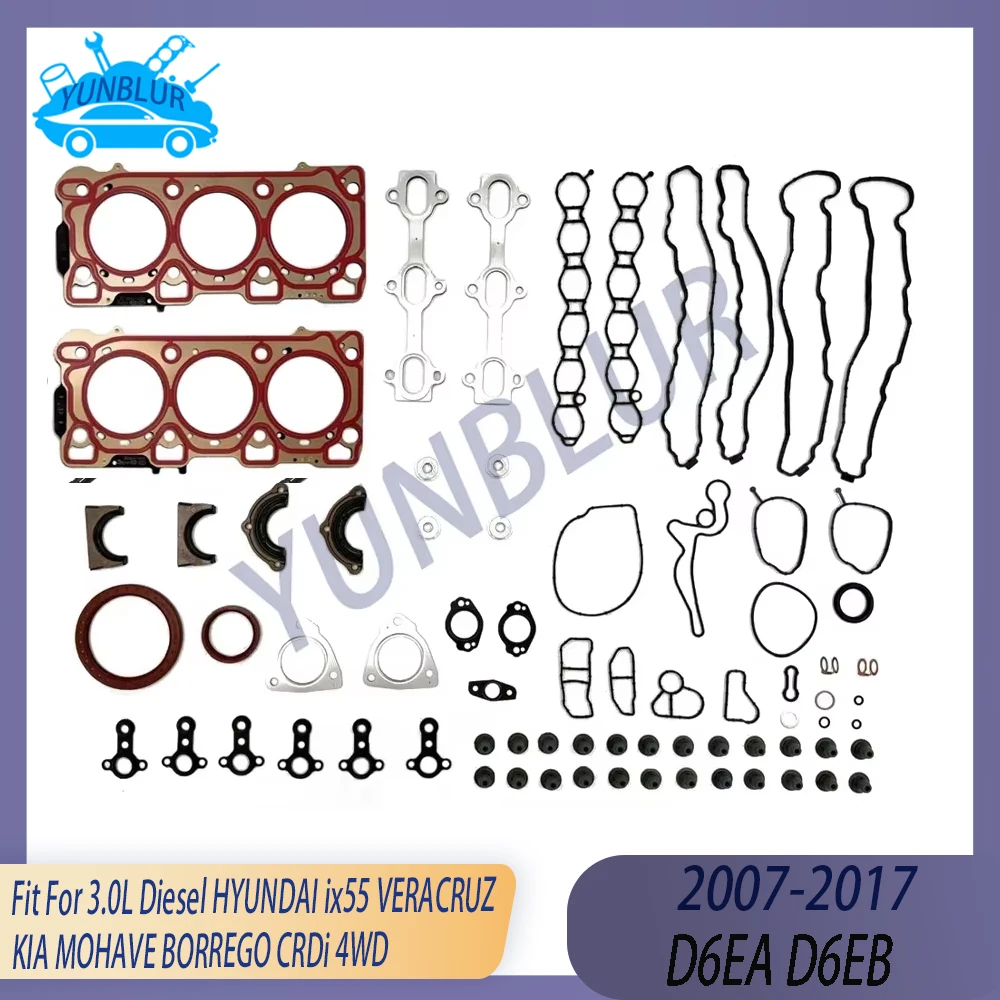 Kompletter Dichtungssatz für Motorzylinderkopf, passend für 3,0-Liter-Diesel, D6EA D6EB, 07-16, für HYUNDAI ix55 VERACRUZ KIA MOHAVE BORREGO CRDi 4WD. – Detail 4