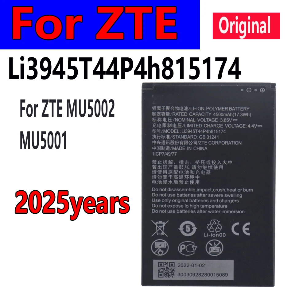 

4500mAh New Li3945T44P4h815174 For ZTE MU5002 MU5001 Wifi 5G Wifi6Battery For ZTE MU5002 MU5001 Wifi 5G Wifi6 Battery