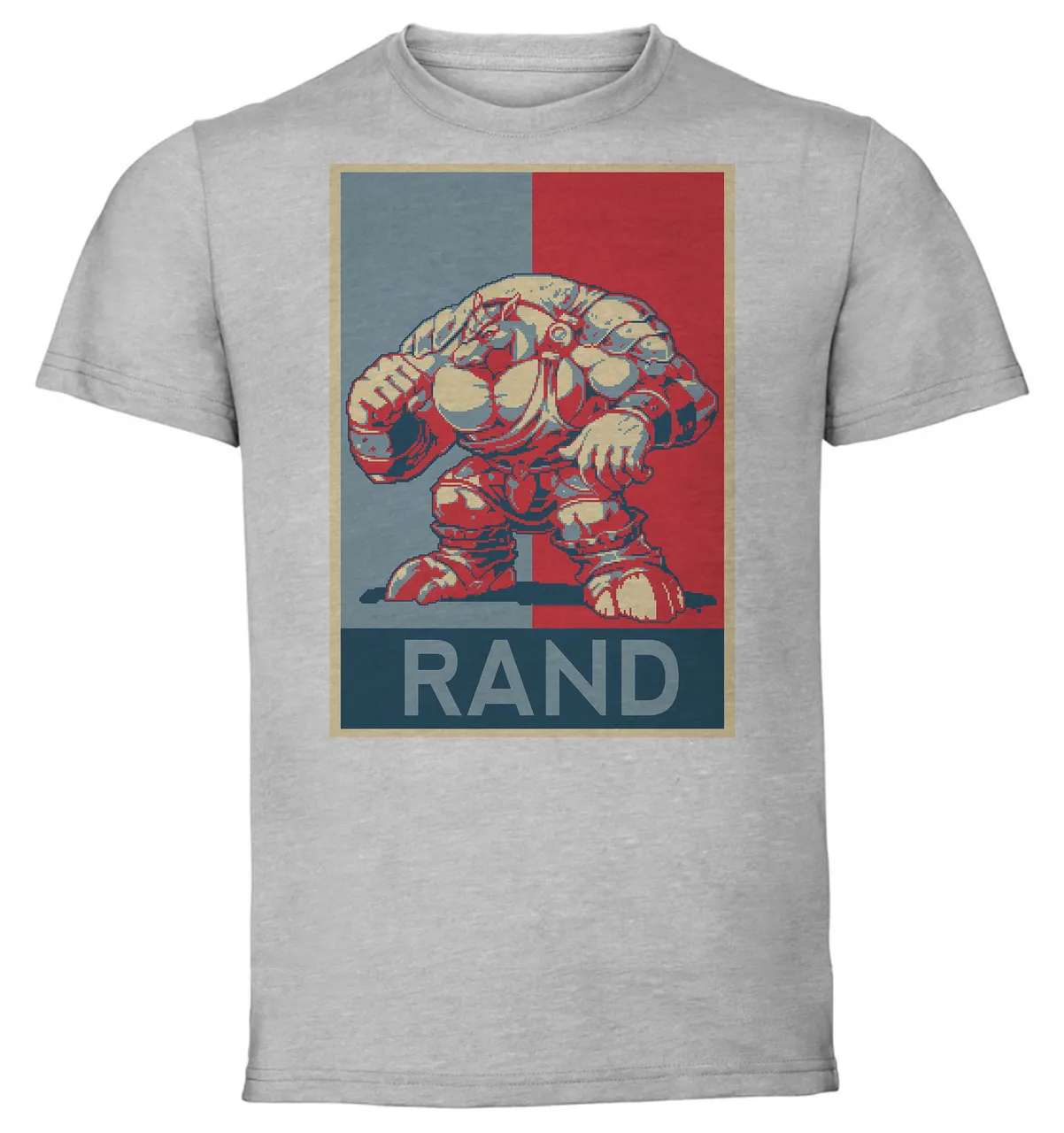 T-Shirt Unisex Grey Propaganda Pixel Art Breath Of Fire  Ii Rand