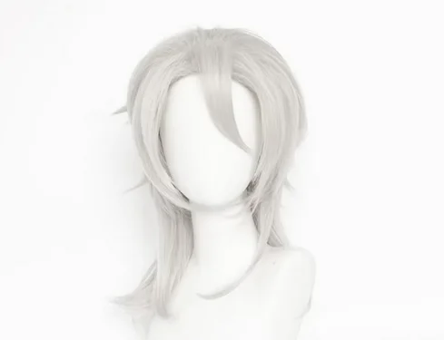 Uzui Tengen Cosplay Wig 2 Styles Silver Gray Season 2 Entertainment District Arc Wigs + Tattoo