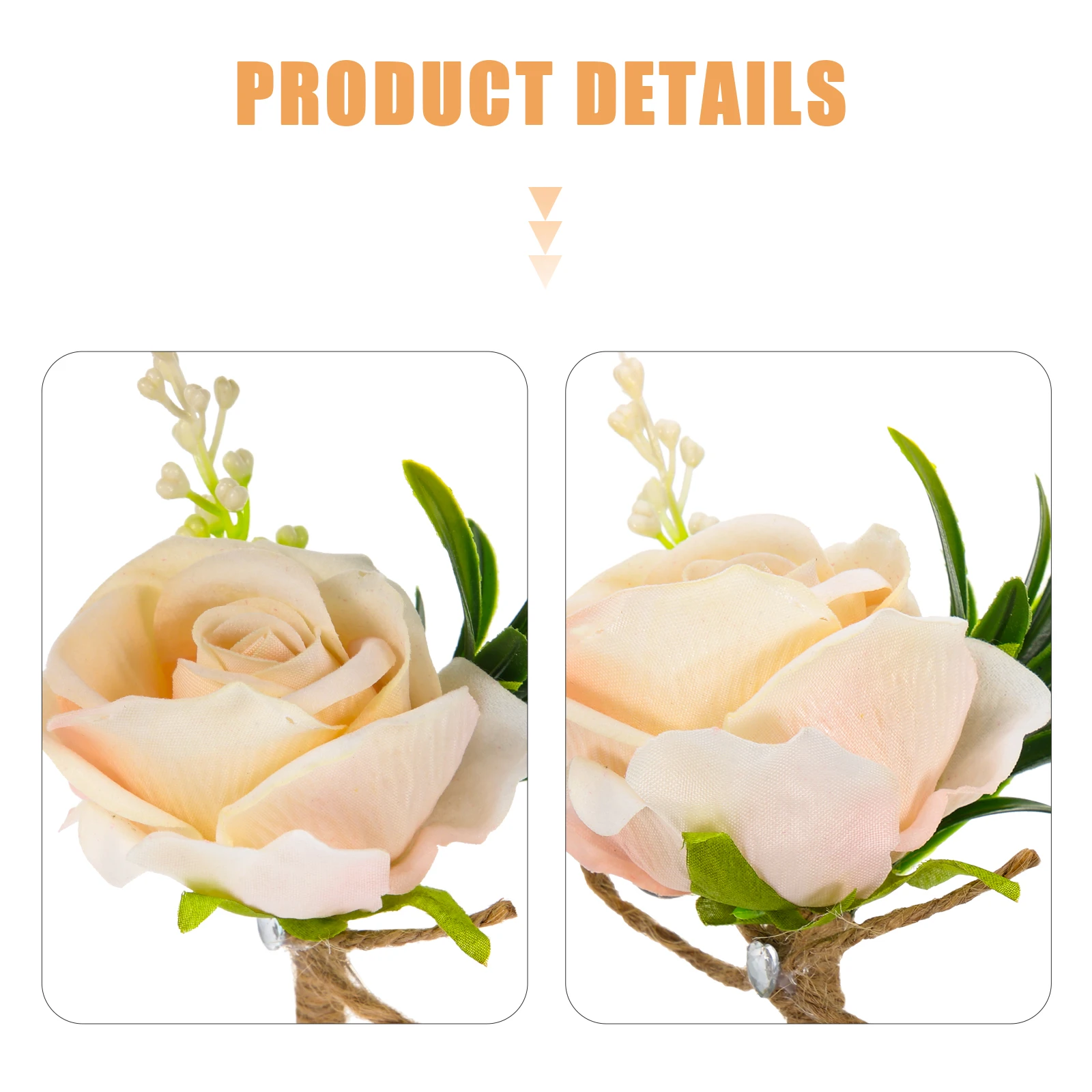 

2pcs Artificial Flower Boutonniere Groom Corsages Bridalgroom Suit Decoration Wedding Party Flower Wedding Photographic Props