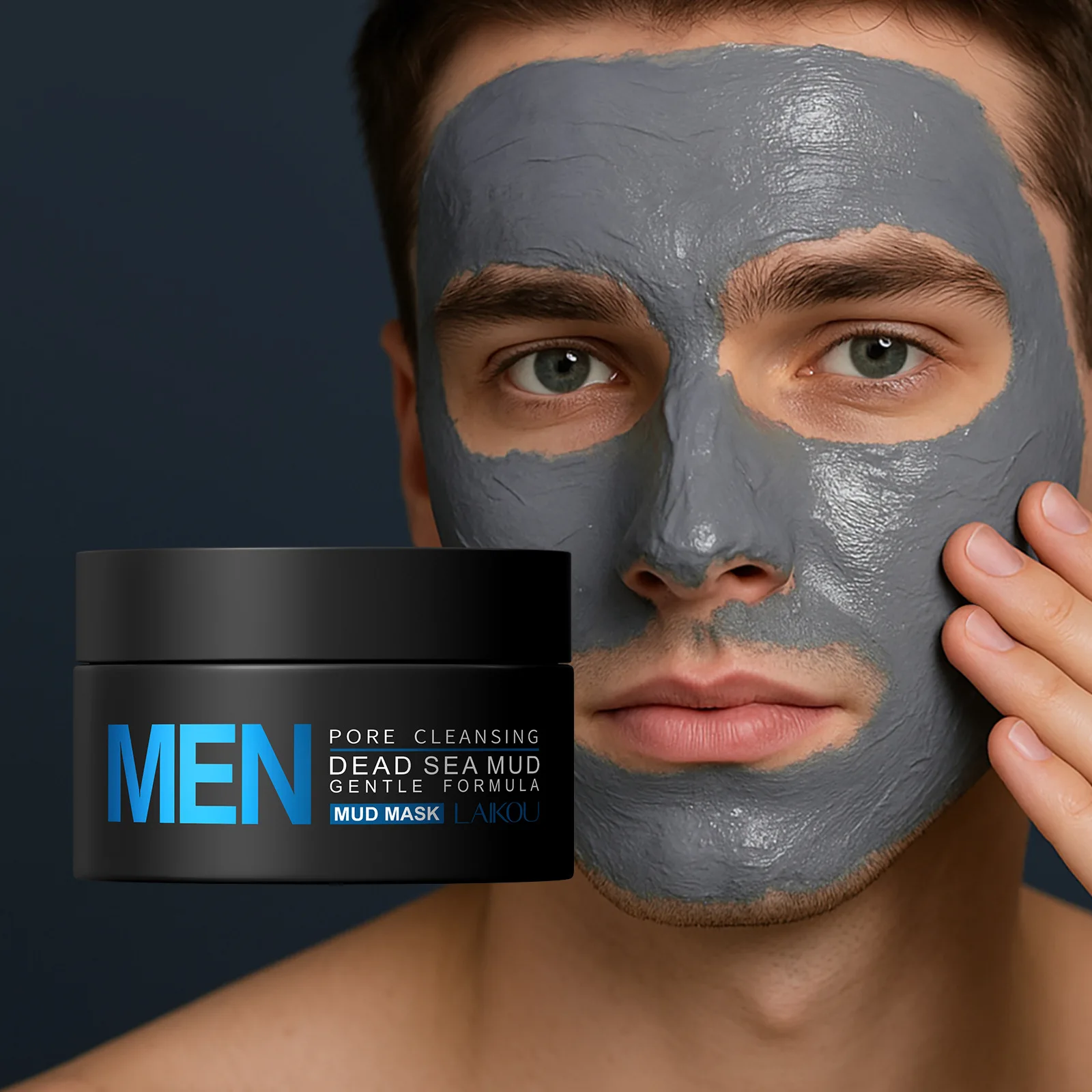 LAIKOU100g Dead Sea Mud Clay Mask for Men Deep Pore Cleansing Facial Mask for Oily Skin Blackhead Remover Control Hydrating