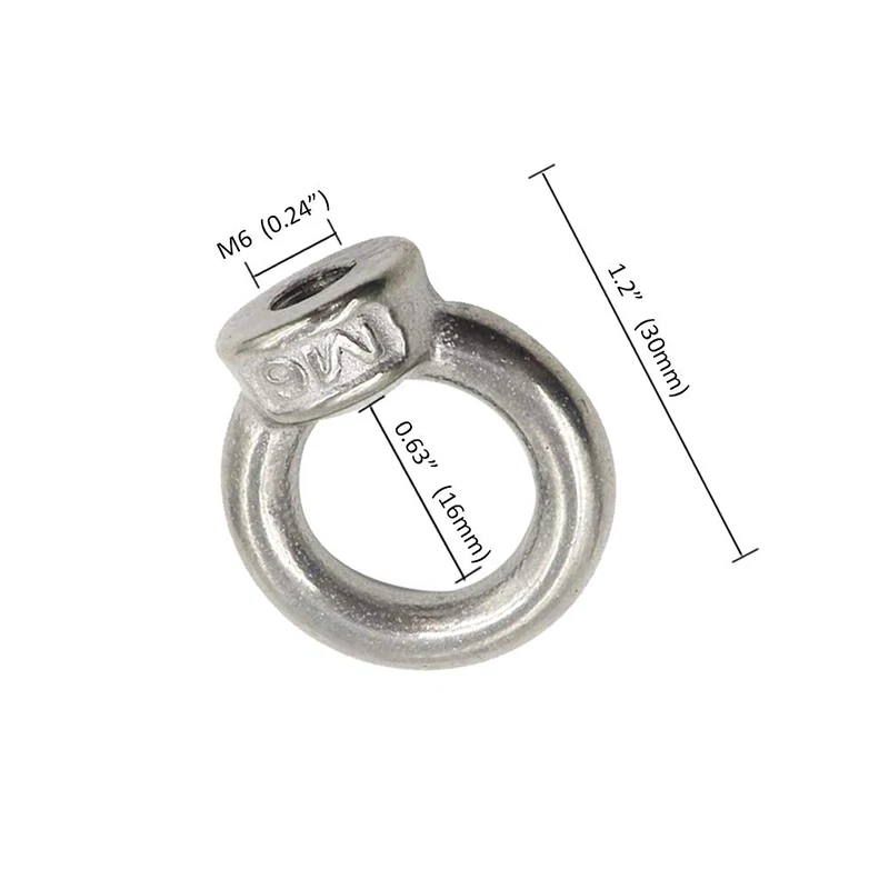 NEW SALE 10PCS M6/M8/M10 Metric Ring Shape Lifting Eye Nut 304 Stainless Steel Lifting Eye Threaded Nut Fastener