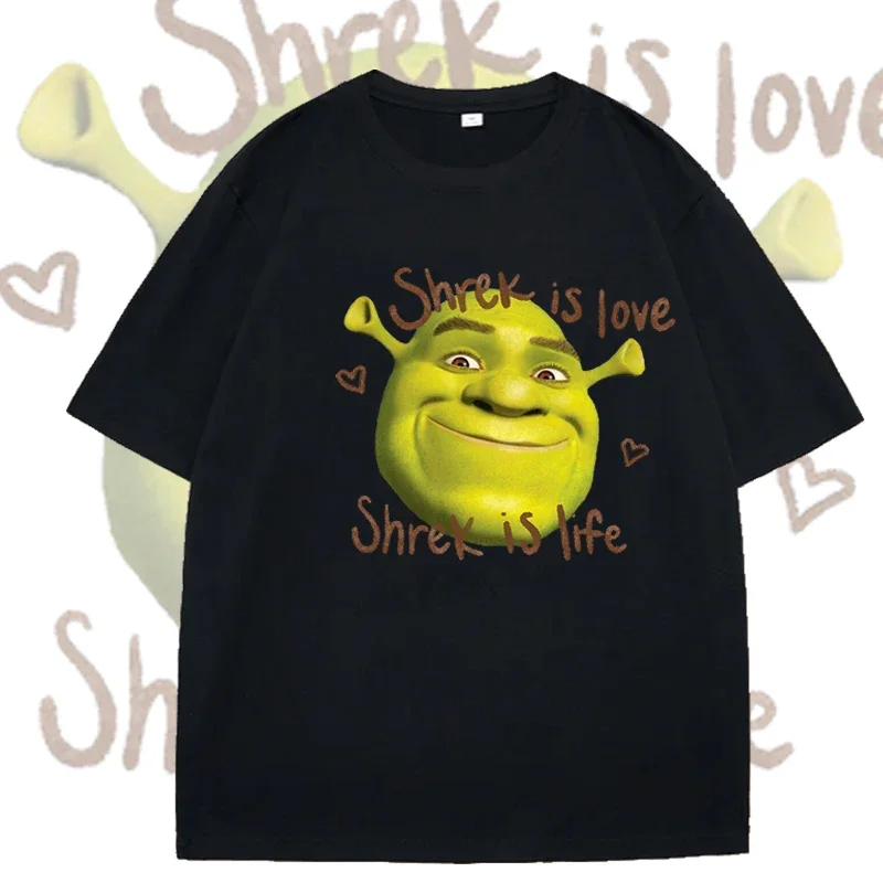 

Summer T Shirt Shrek Is Love Print Tshirt Women Casual Sport Loose Cute Funny Round Neck Top Short Sleeve Top Clothing T Shirt