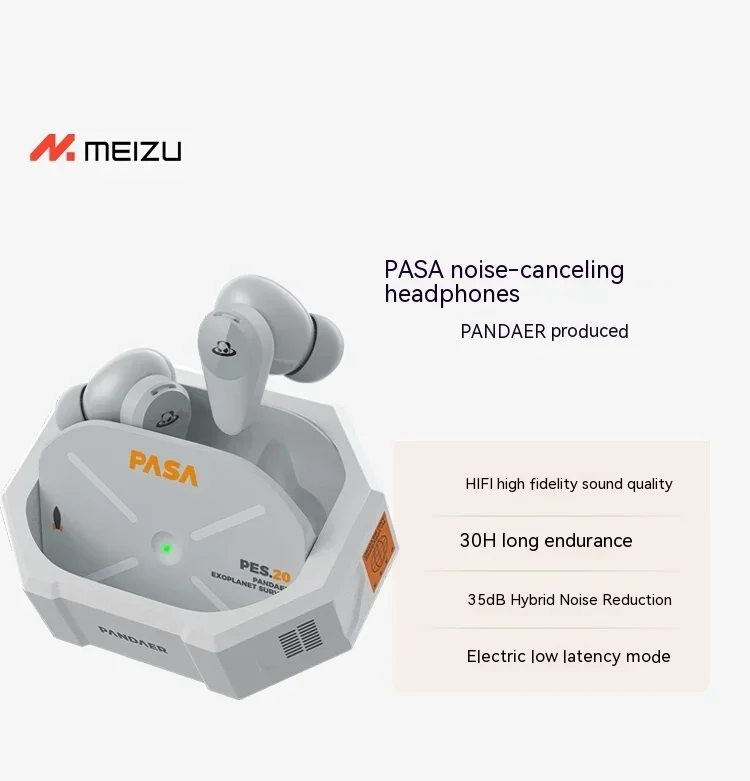 Meizu Pandaer PASA Wireless Bluetooth Earphone Active Noise Reduction HIFI Earbuds Low Delay IPX4 Waterproof Pc Gamer Gifts