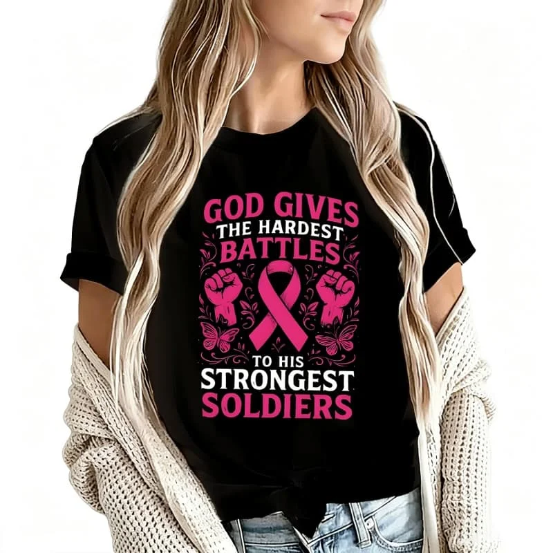 Est Battles to His Strongest Soldiers Women's T-Shirt 100% Cotton Funny Graphic Short Sleeve Tee Novelty Shirt Casual Crew Neck Top S-5Xl