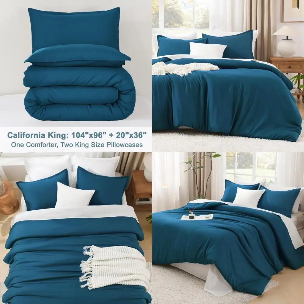 

Легкий комплект одеял California King Turquoise, всесезонное постельное белье из трех предметов с одеялом 104x96 и 2 наволочками