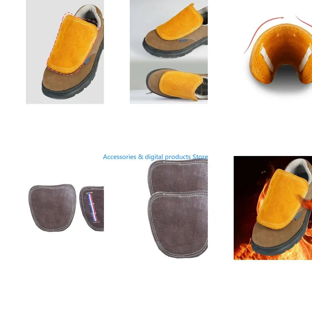 77JD Adjustable Leather Welding Shoe Guard Providing Heat Protective and Comfort 2pcs