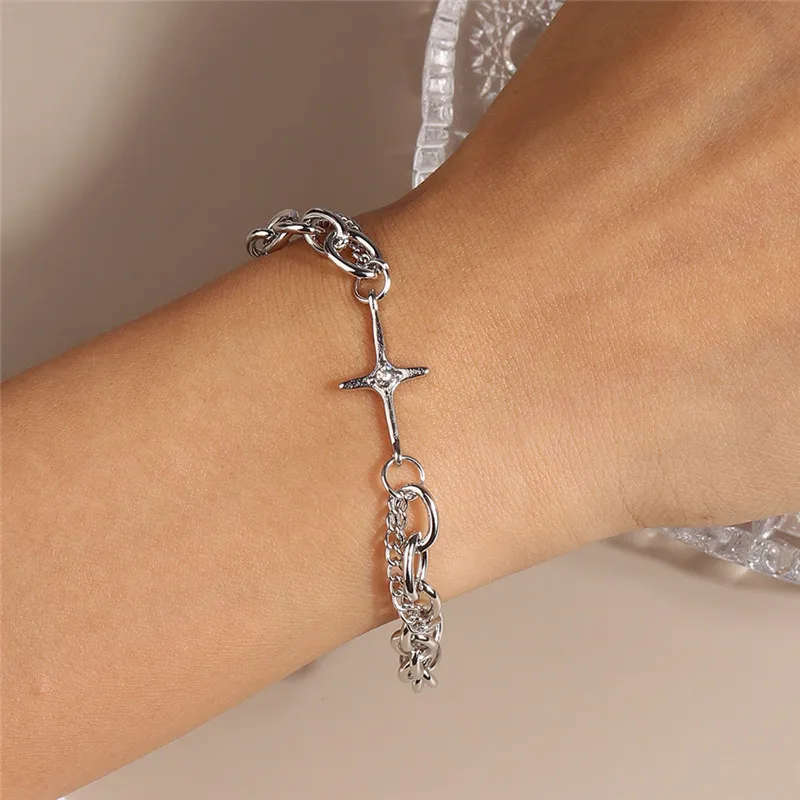 Aihua Bohemia Hamsa Hand Kreuz Armband für Frauen Herz Stern Rose Charm Armband Damen Boho Schmuck neu in Armband Geschenke – Detail 9
