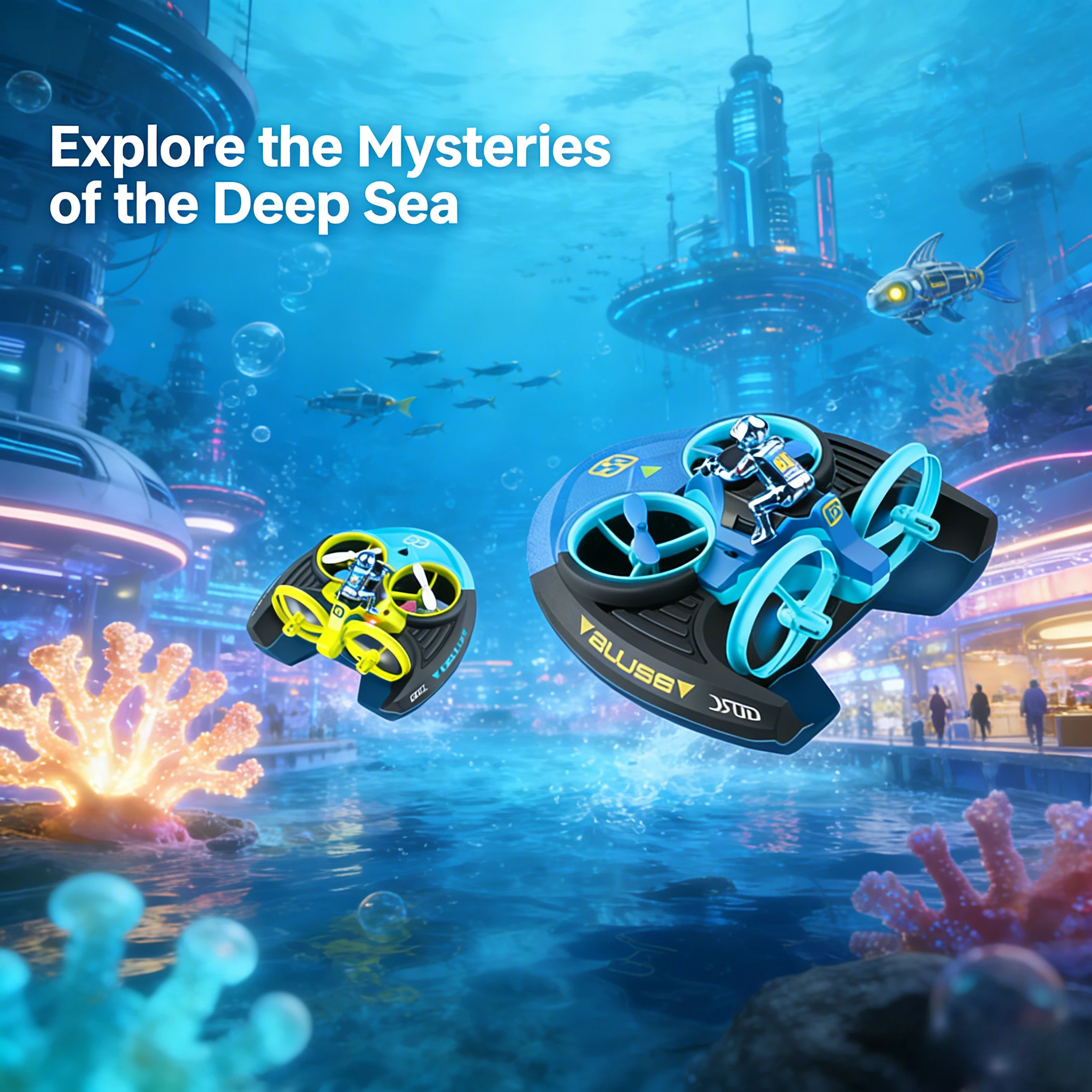 

Mini RC Drone Remote Control Rechargeable 3 in 1 Quadcopter Boat 2.4G Portable RC Helicopter Toys