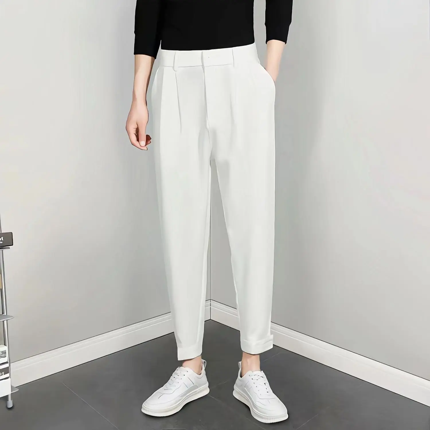 GELITAYIN Slim Fit Casual Harem Pants Man Thin Summer Cropped Trousers For Men Harajuku Fashion Sale Slacks Xxxl 2025 New In Str