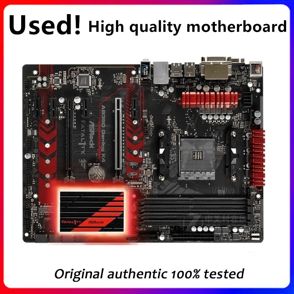 For ASRock AB350 Gaming K4 Motherboard Socket AM4 DDR4  For AMD B350M B350 Original Desktop Mainboard SATA III Used Mainboard