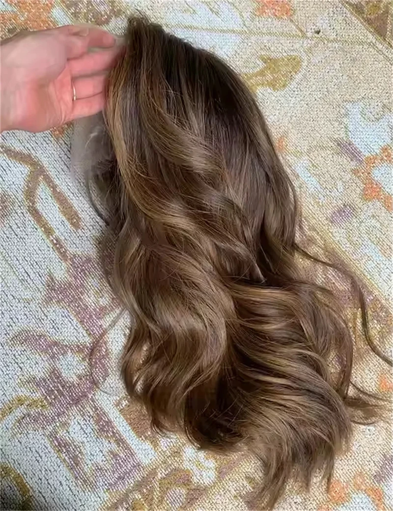 أفضل شعر عذراء صيني تسليط الضوء على شعر مستعار شعر الإنسان HD 13x4 أعلى الدانتيل شعر مستعار أمامي قاعدة بنية مع شقراء مختلطة غلويليس الباروكات الإناث