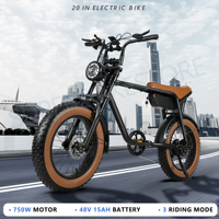 CMACEWHEEL K20 Electric Bike 20“ Fat Tire E-bike 48V 15Ah Battery Adults E Mountainbike, Torque 60N.m, 7 Speed, Dual Disc Brake