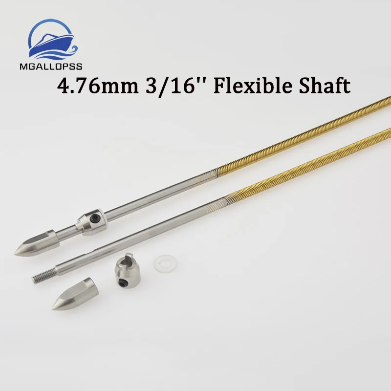 RC Boat 4.76mm 3/16'' Flexible Shaft Left/Right Length 400mm Flex Cable With Drive Dog Prop Nut Gasket For RC Gas/Electric Boat