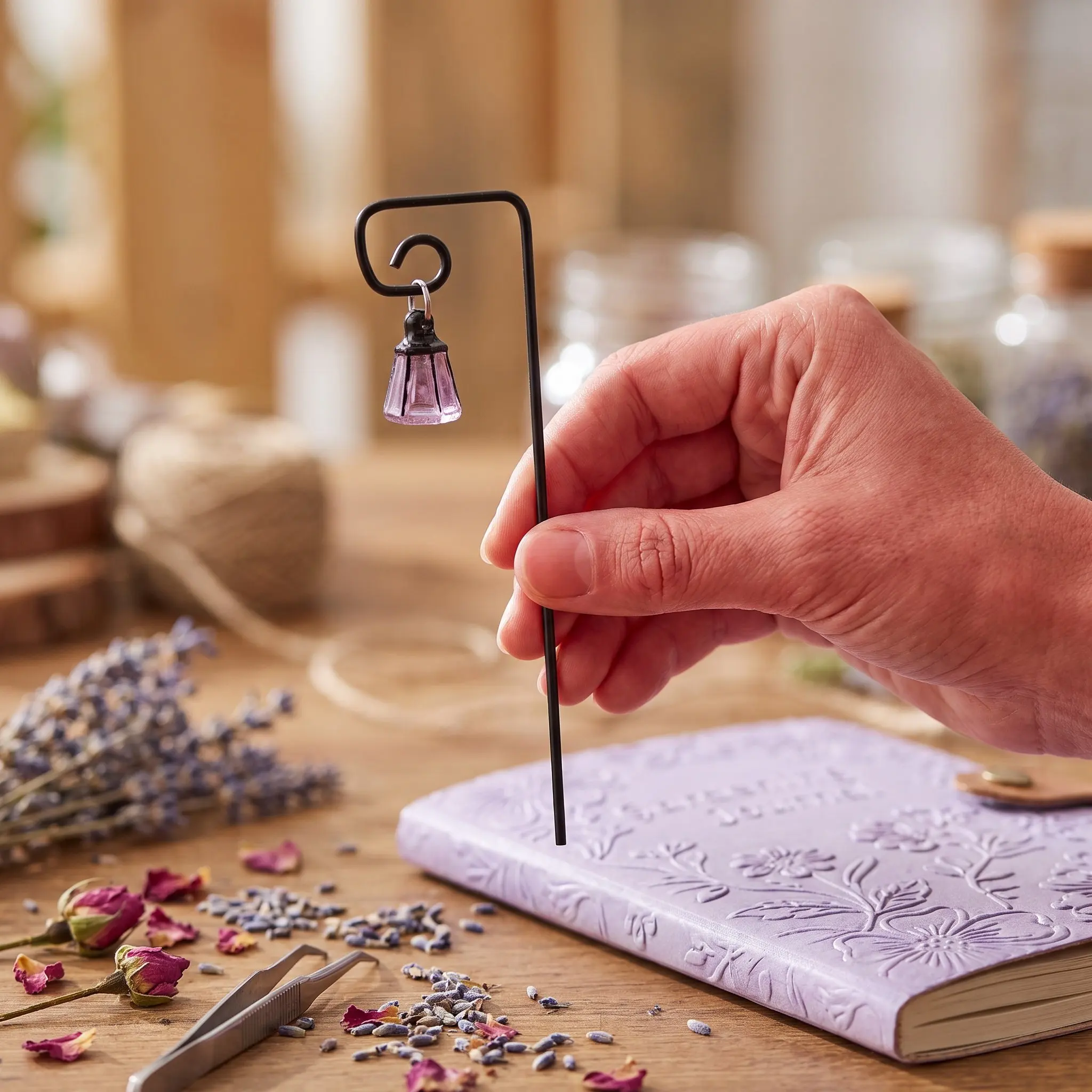 7Pcs Glow in the Dark Miniature Lantern Stakes Fairy Garden Decor Dollhouse Hanging Lamp Ornaments for Outdoor Micro Landscape