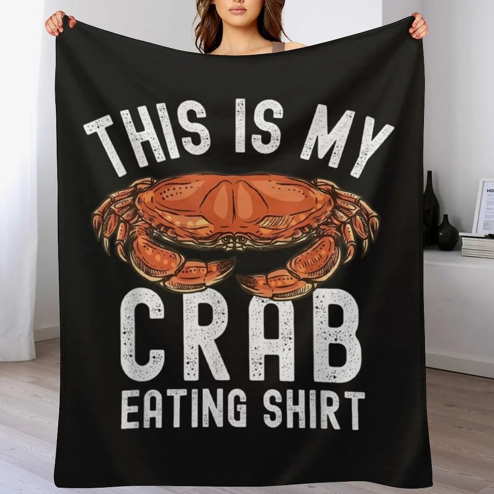 

This Is My Crab Eating Shirt Funny Crab Leg Lover Mens Kids Throw Blanket Fluffy Cozy Throw Blanket for Home Decor