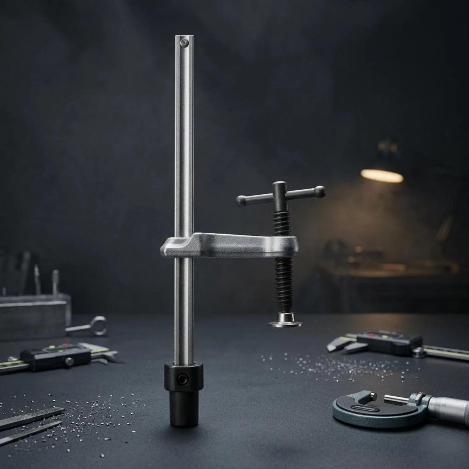 

Ratchet Table Clamp Adjustable Metalworking Table Clamp Workshop Tool Secure Grip Cr-V Steel for Welders, Woodworking Bench