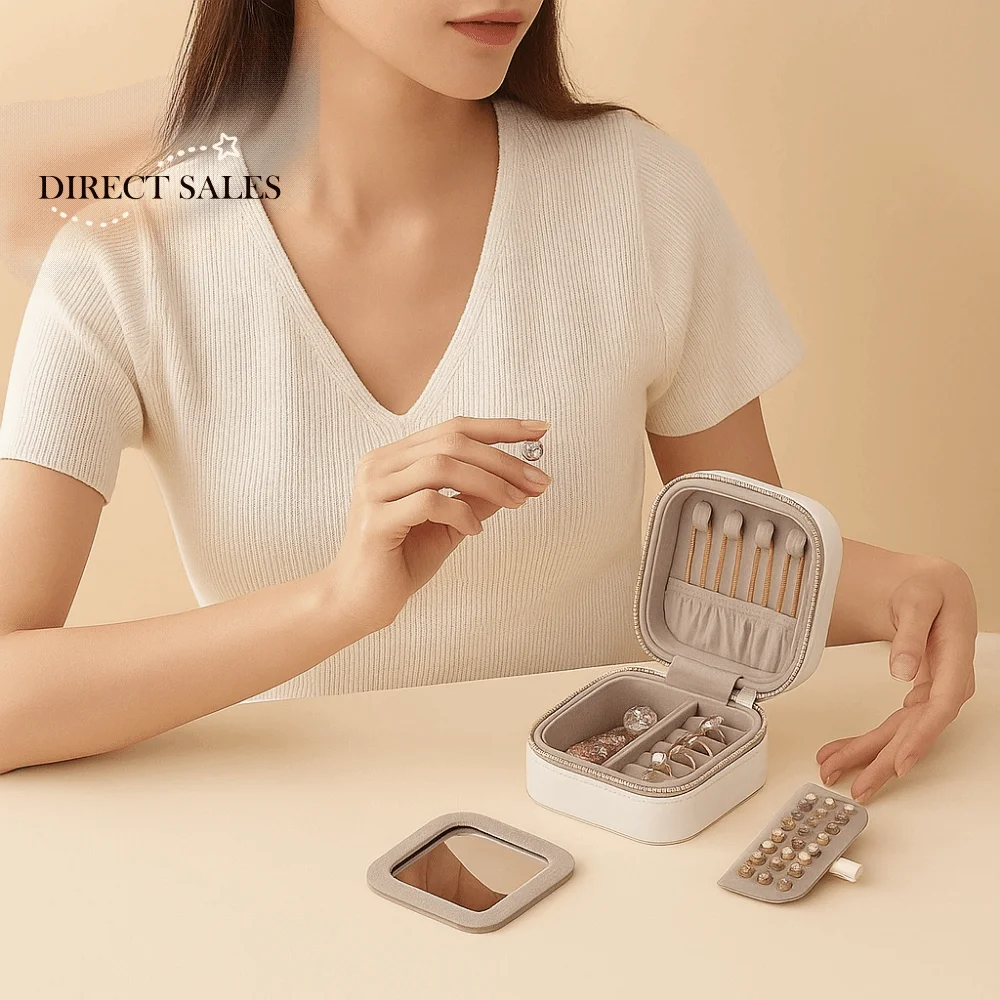 

Модная однотонная зеркальная шкатулка для драгоценностей, съемный легкий футляр для хранения ювелирных изделий, большая вместительная коробка для хранения ожерелья на открытом воздухе