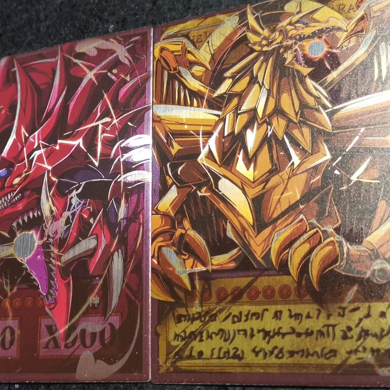 3Pcs/Set Yu Gi Oh Cards Egyptian God Unframed Version Anime Game Characters DIY Toys Gift Collection Color Brushed Flash Cards