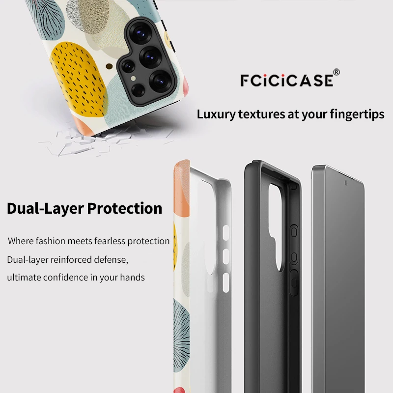 Fcicicase Painting Silicone Case For Samsung Galaxy S24 Plus S25 Ultra S 25 S20 FE S23+ Fashion Double-layer Acrylic TPU Cover