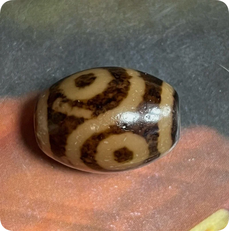 Rare Energy Tibetan Old Oily Agate DZi *4 Eyes* Bead Pendant 22mm Z1014