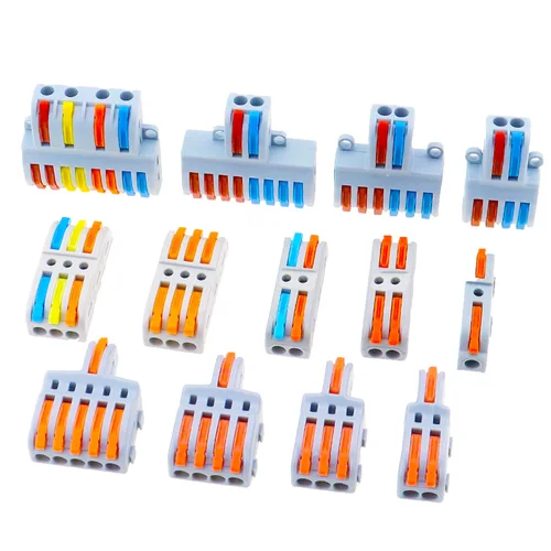Imagen 2 del producto Conector de cableado rápido de 1 entrada y salida múltiple, cable de cableado divisor Universal, lata de empuje, bloque de terminales doméstico a tope combinado SPL 222