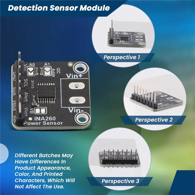 【Sleek Design】2X INA260 Detection Sensor Module High Or Low Side Voltage Current Power Sensor Portable Module