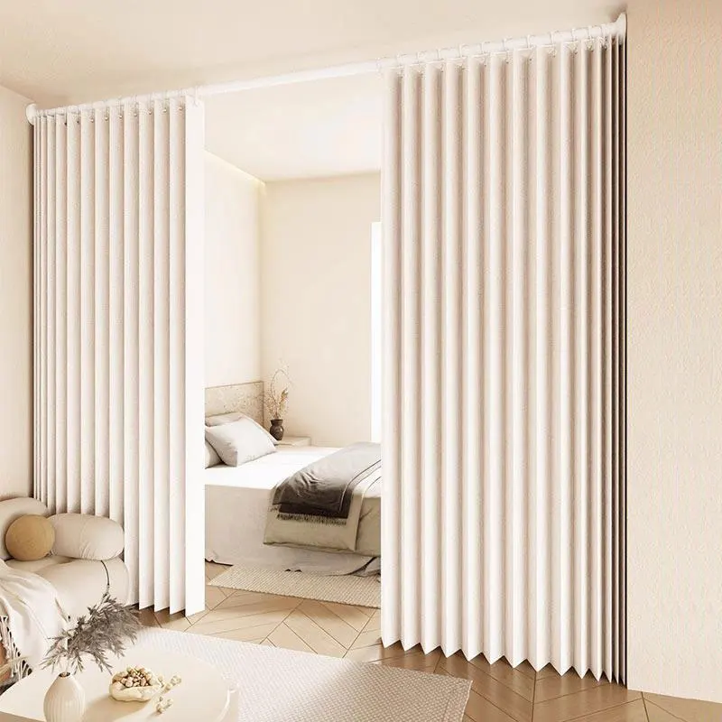 Foldable Partition Curtain Waterproof Space Divider Door Curtain 2 in 1 with Hooks for Bathroom Kitchen Entryway Space Saving Ea