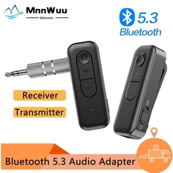 MnnWuu 2 in 1 BT 5.3 Transmitter Receiver 3.5mm BT Adapter Adapter for Car for TV/Headphone/Speakers/Car Stereo/Home Stereo