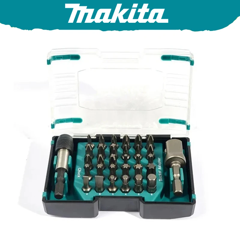 

Makita D-67642 Screwdriver Bit Set 1/2” Adapter 32-piece Sturdy Durable Easy Portability Tools Accessories
