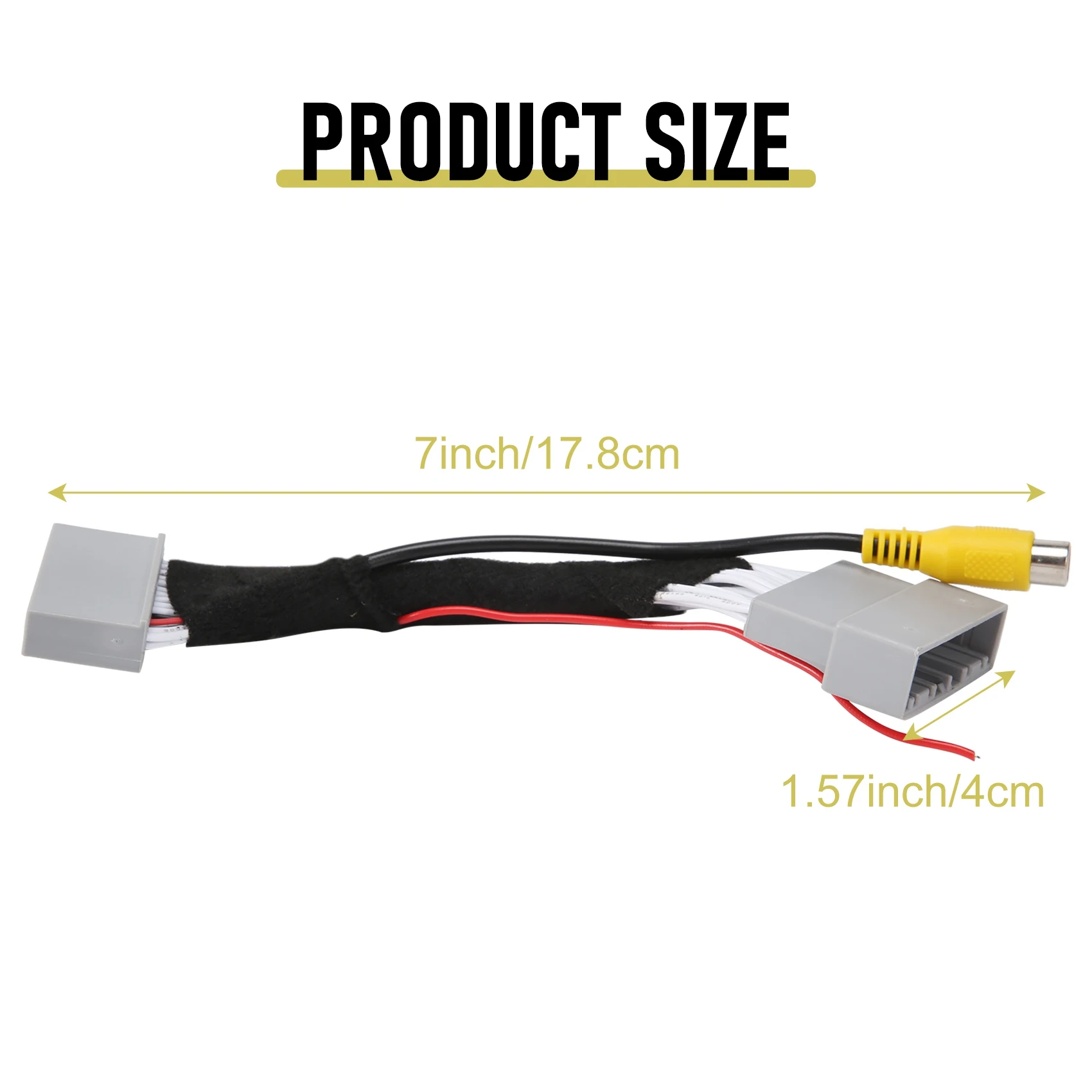 #637D Car Rear View Camera Adapter Wire Harness Cable Video Connector for Honda CRV Civic EXI 2012-2016 (black)