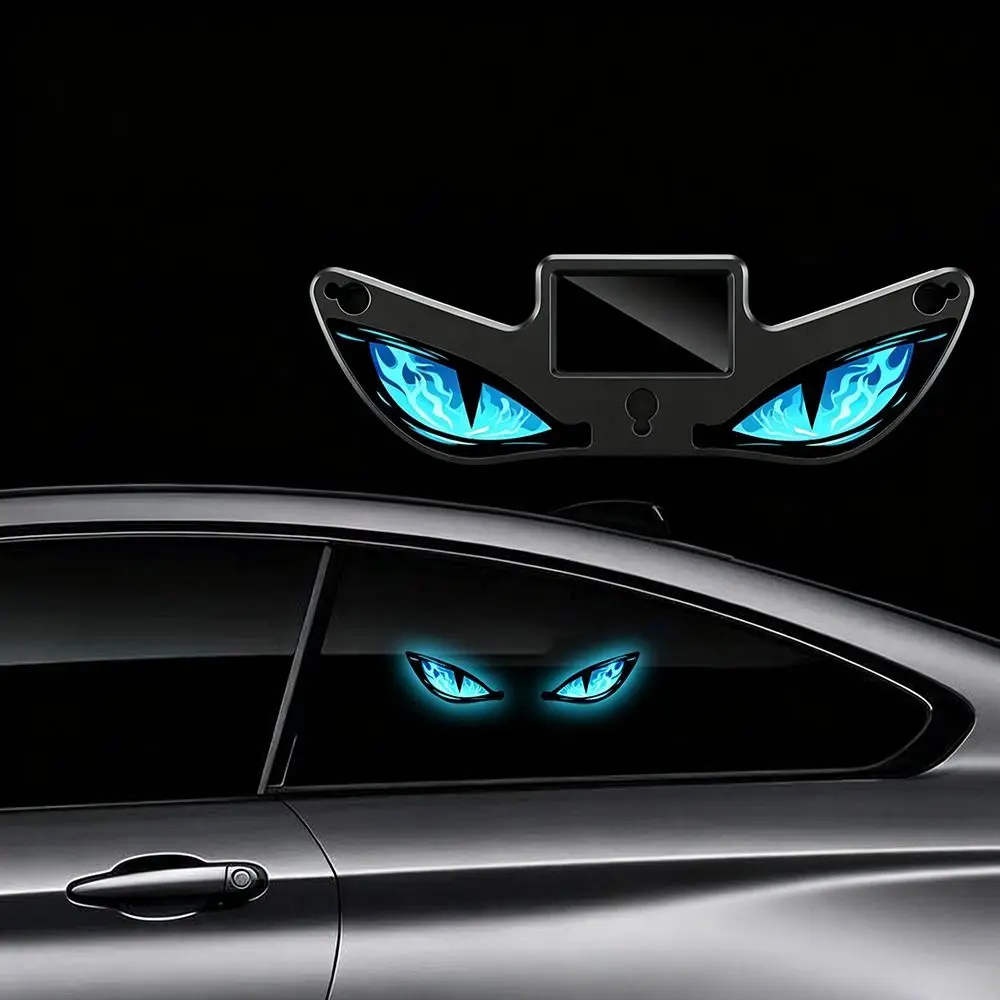New Solar Devil Eyes Car Lights Suction Cup Vibration Lights on LED Car Light Wireless Dynamic Display Car Atmosphere Light