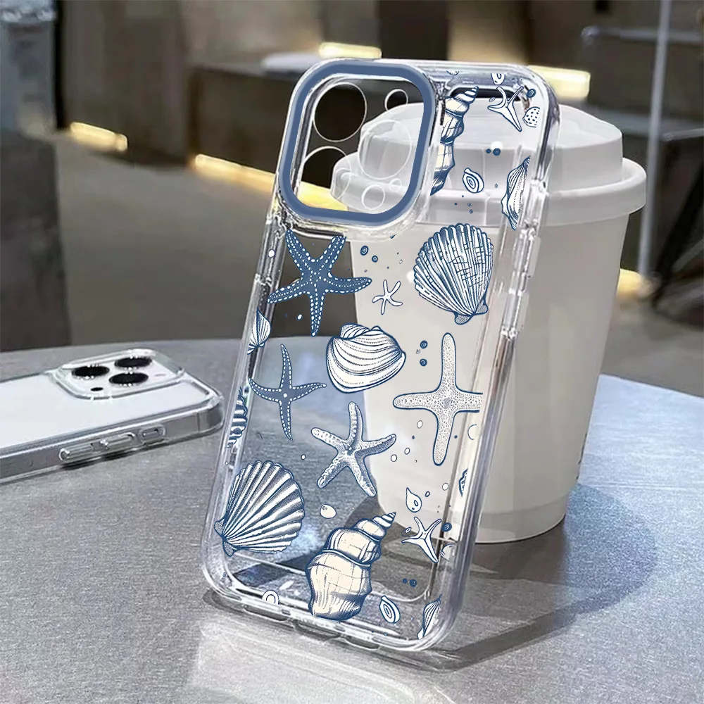 Colorful Marine Organism Phone Case For Samsung Galaxy S25 S24 S23 S22 S21 S20 FE Note20 Note10 Edge Plus Ultra Lite 5G Clear