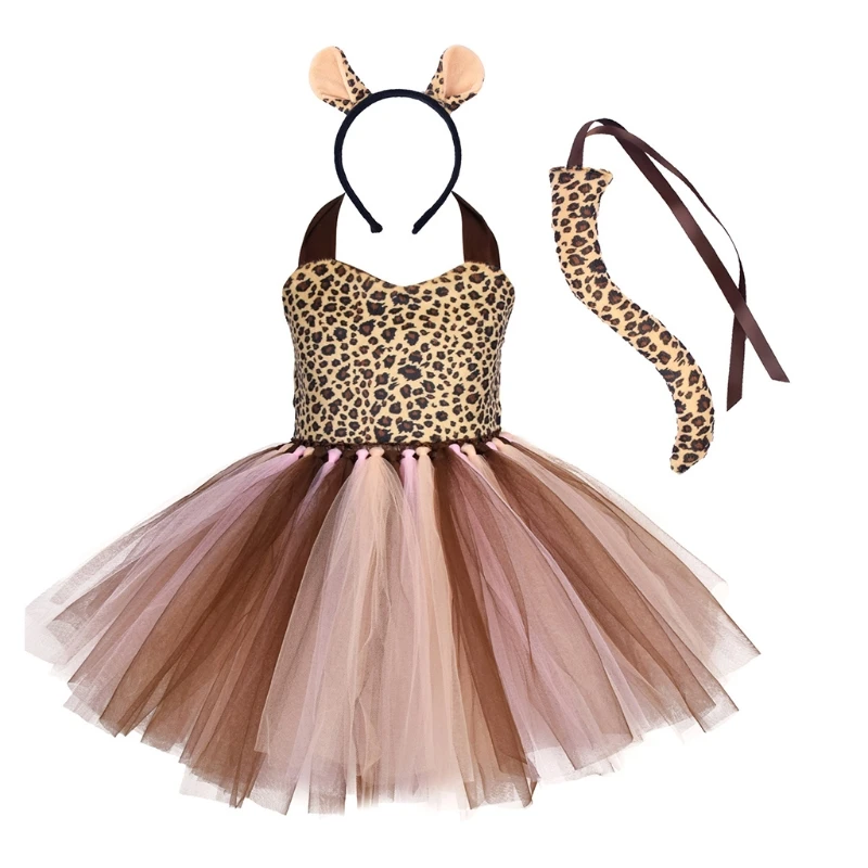 

Animal Ears Hairband Self-Tie Tail Halter Dress Set Fancy Carnival Party Costume New Dropship