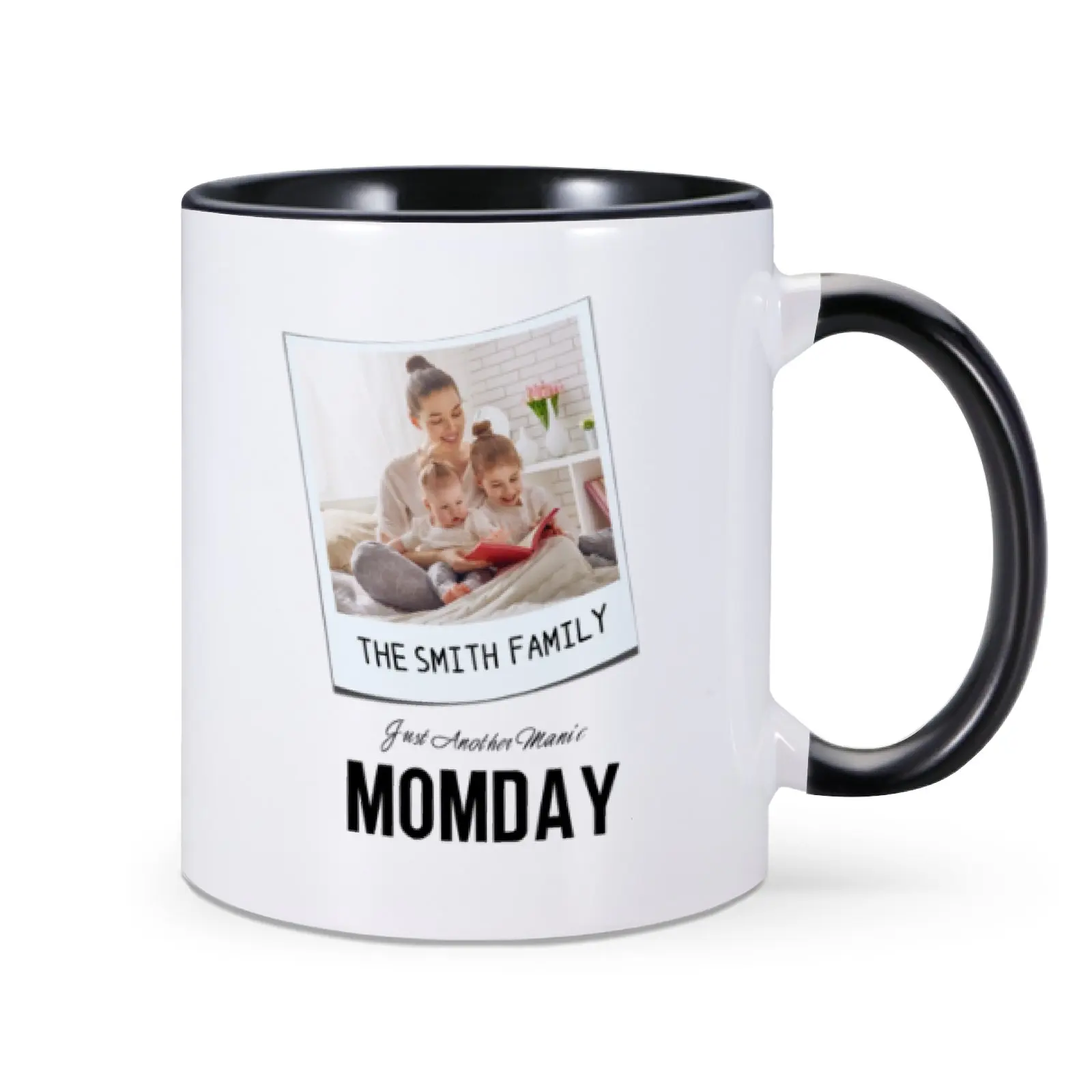 Custom Funny Mom 2 Photo Two-Tone Coffee Mug Just Another Manic MOMDAY Ceramic Mugs Mother's Day Gift Idea for Women Milk Cup