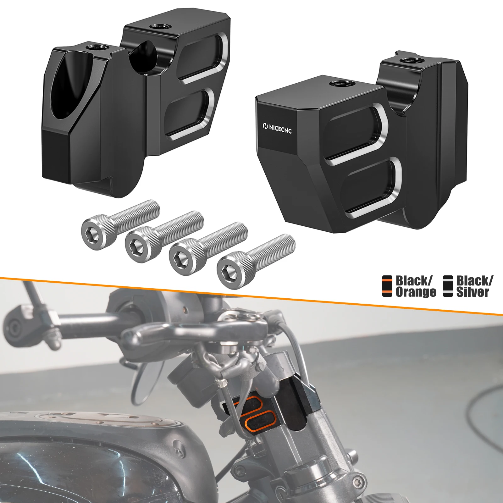 Подставки для руля мотоцикла для Harley Sportster S RH1250S 2021 2022 2023 2024 Sportster S, проставки для руля, подъем 1,77 дюйма Подставки для руля мотоцикла для Harley Sportster S RH1250S 2021 2022 2023 2024 Sportster S, проставки для руля, подъем 1,77 дюйма