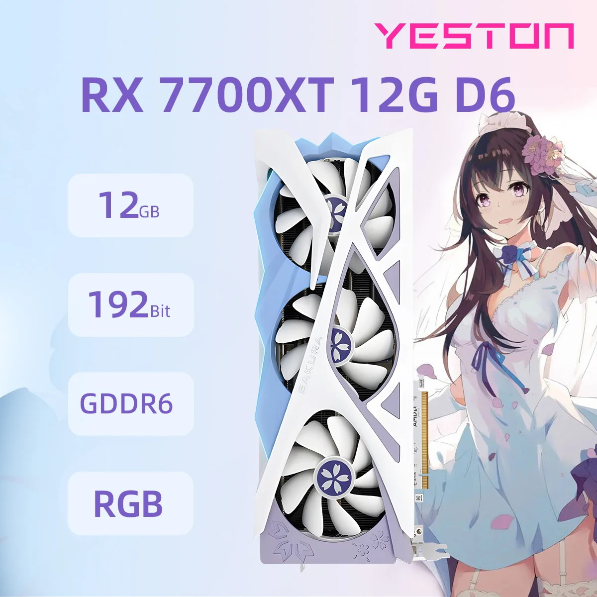 Yeston Sakura Radeon RX 7700 XT 12 GB Video Card Review: A