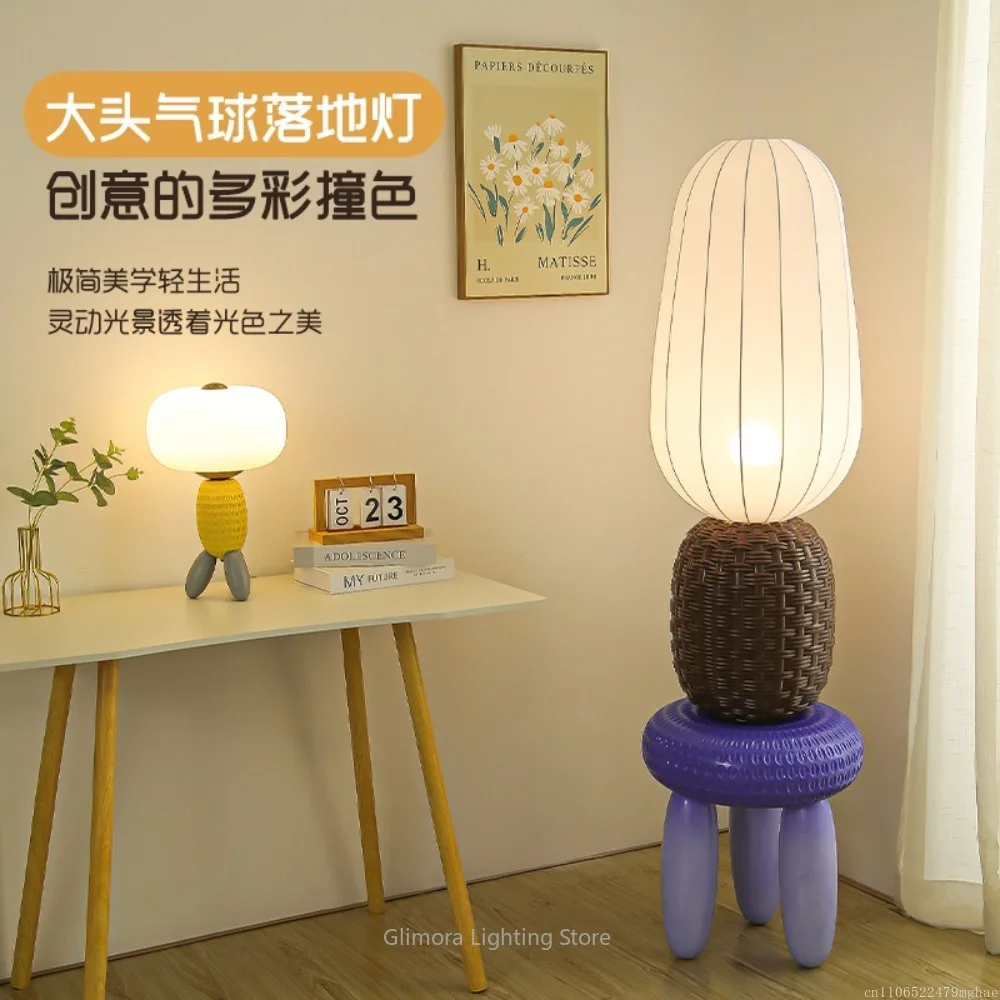 Cream Style Floor Lamp, Dopamine-Inspired Design for Living Room Sofa & Bedside, Creative Statement Lighting with Soft Glow