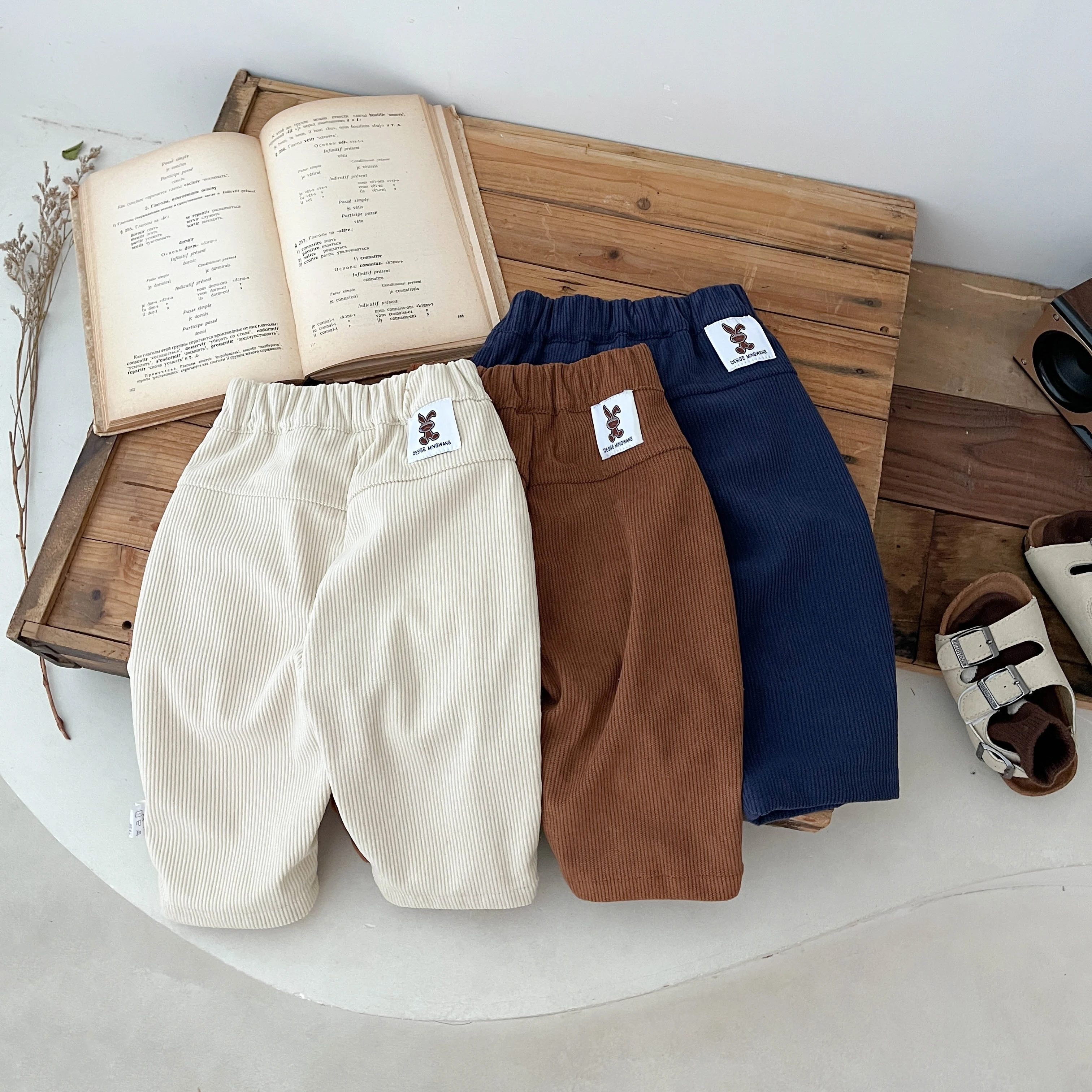 Spring And Autumn Newborn Baby Boys Pants Trousers Cotton Elastic Travel Korean Elastic Solid Waist Fashion Soft Casual Simple