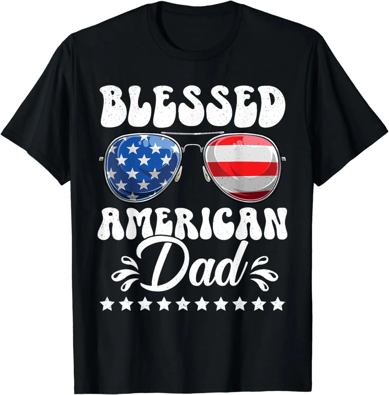 

Blessed American Dad - Memorial Day, 4th Of July Dad Grandpa T-Shirt