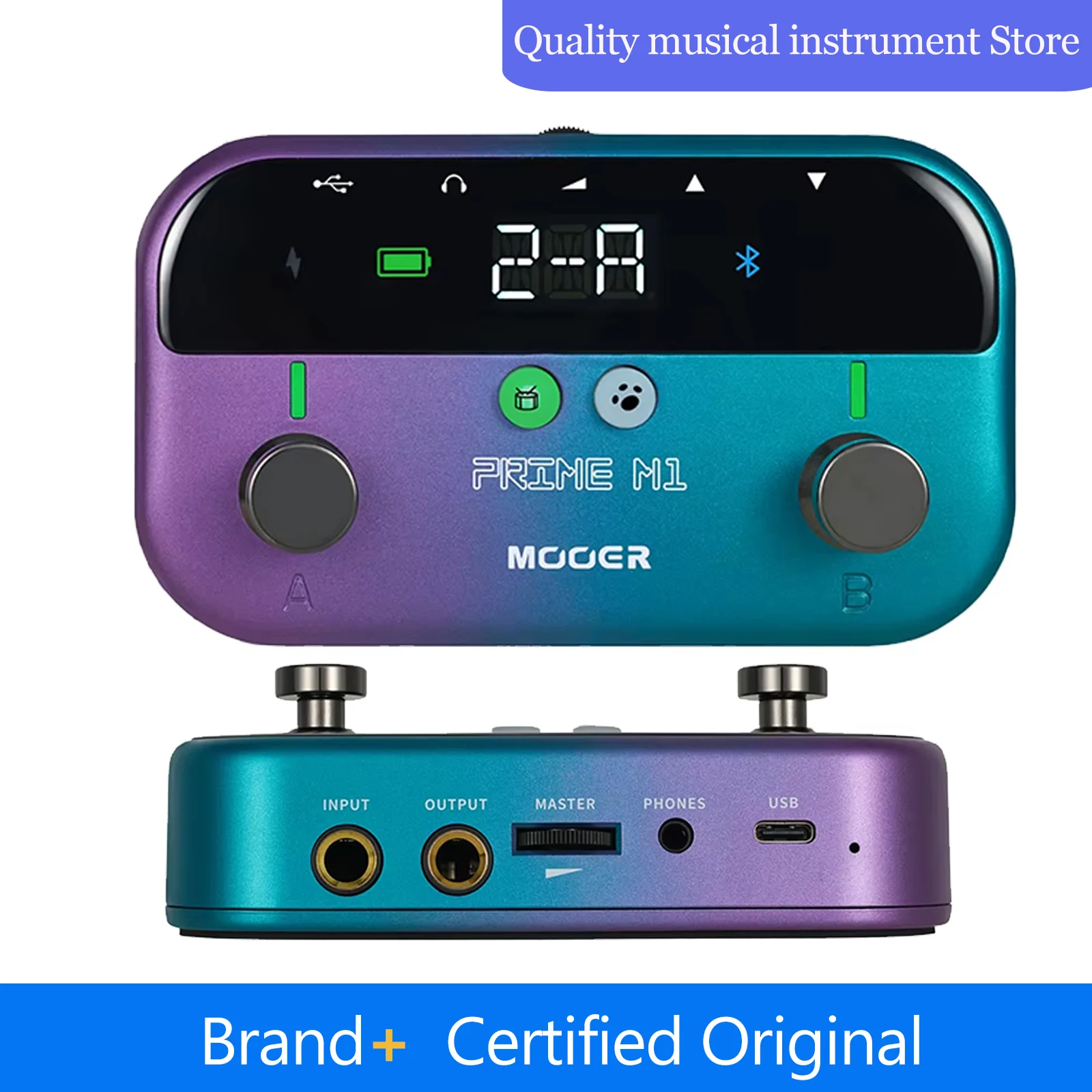 Mooer Prime M1 Multifx-149 Guitar Fx Looper Mini Bluetooth App Editing - Songwriting Studio In A Pedal 40 Drum Machines + 80S