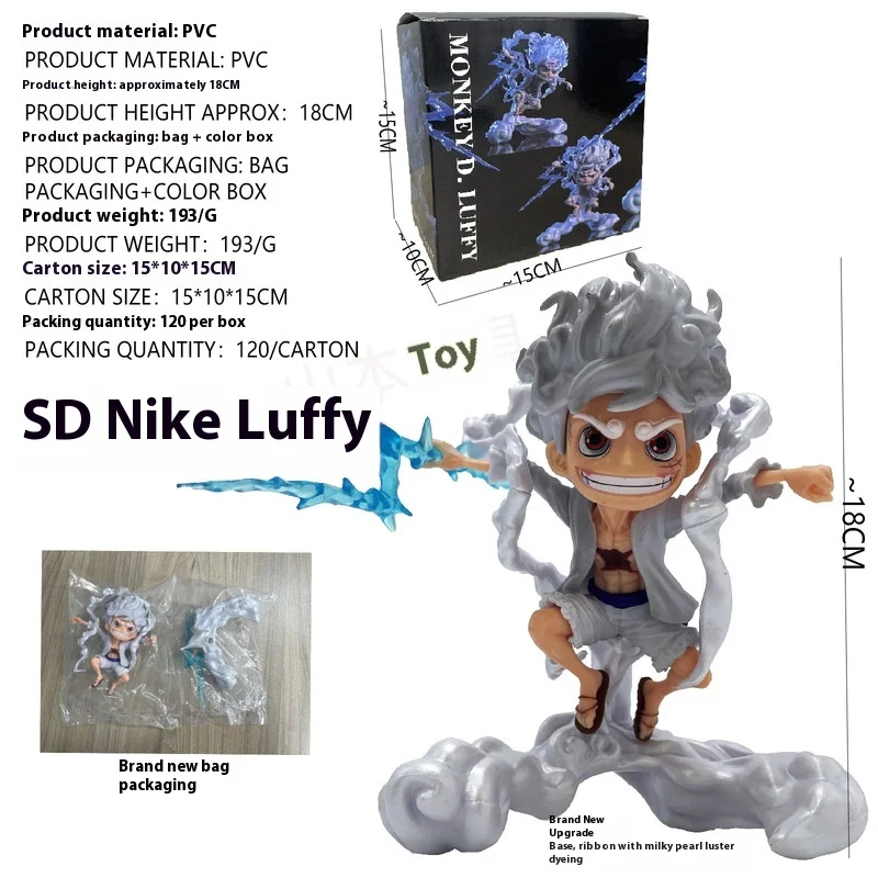 Neue One Piece Anime Figur Gear 5 Nika Luffy Sd Chibi 18 cm PVC Action Figure Nette Statue Sammeln Desktop Ornament spielzeug Geschenke